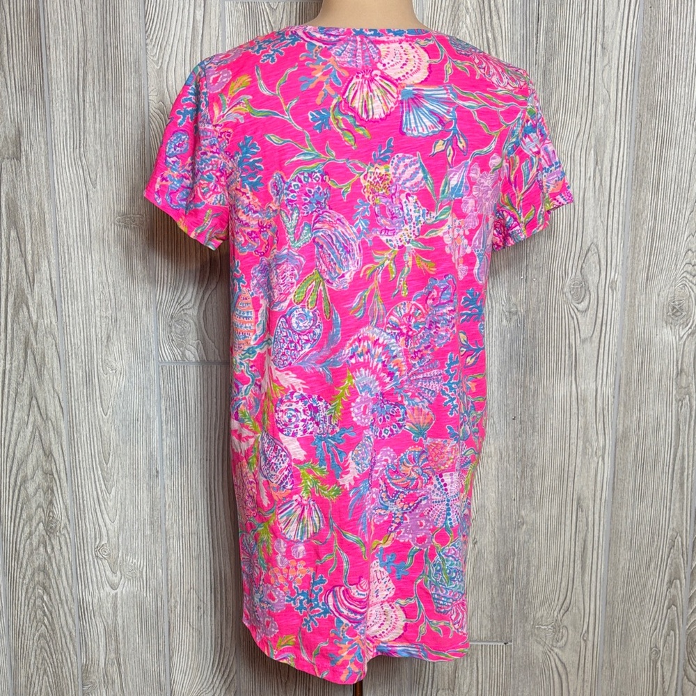 Lilly Pulitzer NWT Etta V-Neck Pink Isle Shell Me Something Good Top- Size S - Picture 6 of 8